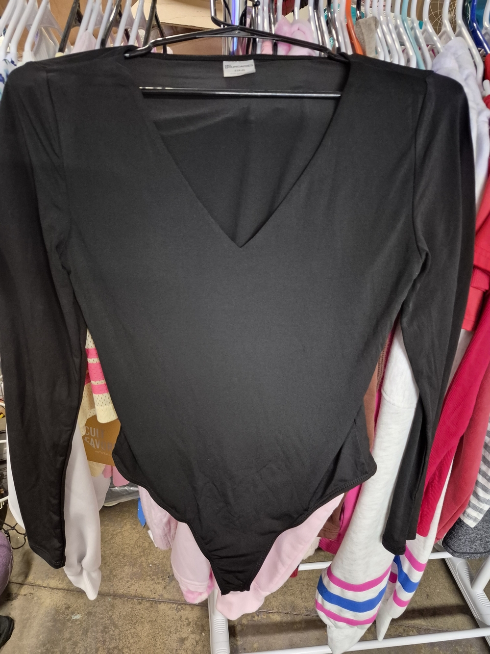 No Boundaries Stretch Long Sleeve Black Bodysuit